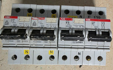 4x ABB F271-B16 FI/LS-Schalter 16A Fehlerstromschalter - ABB S262 B6 2 Polig