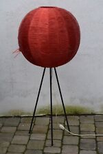 Dreibein Stehleuchte Bastleuchte Kugel 50s vintage Tripod Dreibein Stehlampe rot