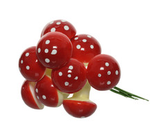 12 Fliegenpilze am Draht 25mm