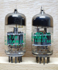 Pair: SYLVANIA 6DJ8 ECC88 | SEHR GUT ✅ balanced USA Tubes Tube Röhre ( 6922 )