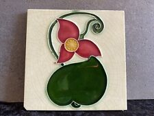 F56 antike Jugendstil Fliese Motiv Blüte Floral Wandfliese Art Nouveau um 1890 