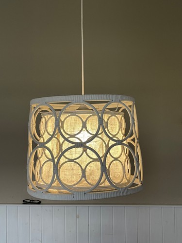 Lampenschirm rattan weiß - 2,