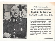 Echte Kriegs-u. Propagandafälschung Karte 1 "Dr. Robert Ley" m.MiNr. 23 ca. 455€