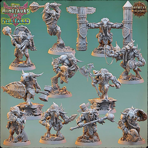 Chaos minotauren 28mm resin - minotauren,