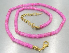 OPERHAUS EDLE PINK SAPHIR KETTE HALSKETTE RONDELLE FACETTIERT 009