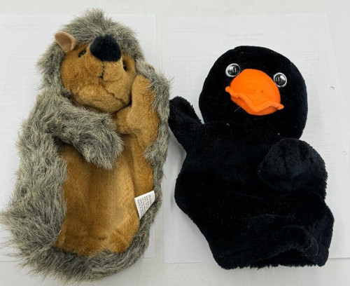 Handpuppe igel und rabe - handpuppe,