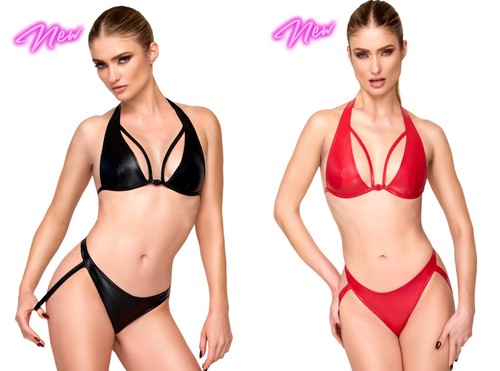 Noir handmade wetlook bralette - wetlook,