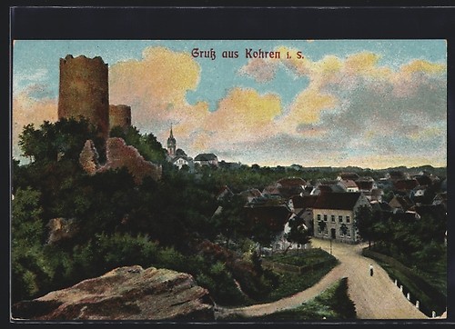 Kohren ortsansicht mit - kohren, sa.,