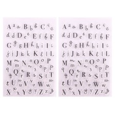 2PCS Alphabet Silikonstempel Transparente Buchstaben Alphabet Vorlage Stempel