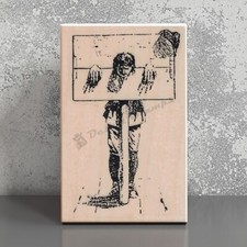 Mounted Rubber Stamp, Man In