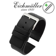 Eichmüller Uhrband Leder Wasserfest  14/16/18/20/22 mm Schwarz Wasserabweisend
