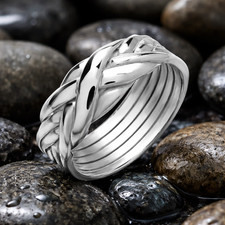 Sterling Silber Puzzle Ring 6