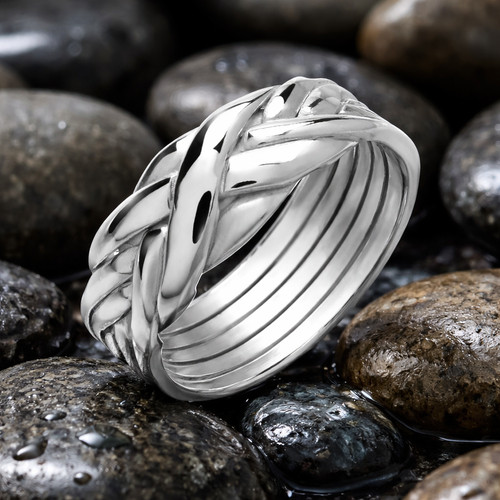 Sterling silber puzzle ring - silber,