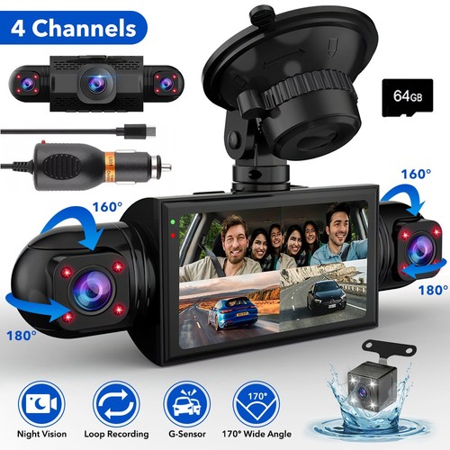 Kanal dashcam 360 fhd - 4-kanal-dashcam, 360°