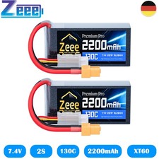 2x Zeee Short 2S 7.4V 2200mAh