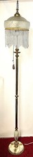Alte Messing Onyx Perlen Glasschirm Stehlampe Stehleuchte 1,72 m Hoch