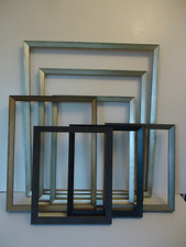 Bilderrahmen 24x30 - 50x60 silber kupfer Holz Rahmen für Keilrahmen Leinwand