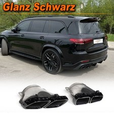 Für Mercedes X167 GLS63 AMG 2020UP Glanz Schwarz Auspuffblende Endrohr Tailpipe