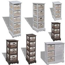 Schränkchen Holz Korbkommode