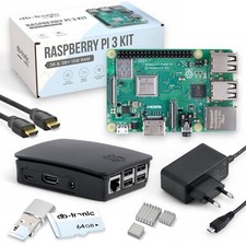Raspberry Pi 3B+ 1GB Starter-Kit | Netzteil | Gehäuse | 64GB SD |HDMI, Kühlköper