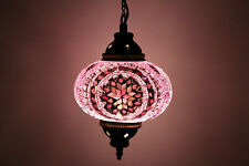 Mosaik Hängelampe Orientalisch Mosaiklampe Handgefertigt  1 Groß Kugel Bunt 