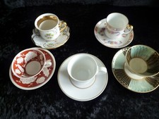 5 Porzellan Mokkatassen mit