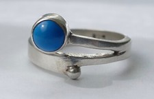 Ring blauer Cabochon 925