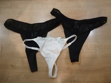 3 Strings/Tangas 2xschwarz Skin to Skin und 1xweiß TCM tlw. Spitze 40/42