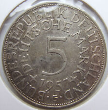 Bundesrepublik Deutschland Silberadler 5 DM 1957 G in Sehr schön / Vorzüglich