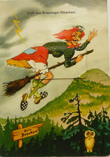AK Leporello Braunlage ca 1960 Harz Hexe Goslar Brocken