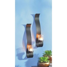 Kerzenhalter Metall Glas 2er