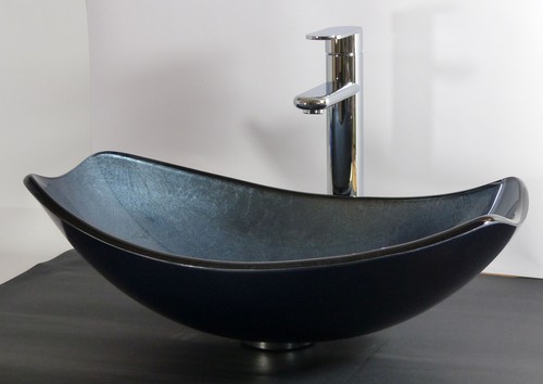 Aufsatz glas waschbecken oval - aufsatz,