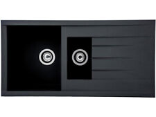 Einbauspüle Houston, aus hochwertigem Mineralit, schwarz, 100 x 50 cm - B