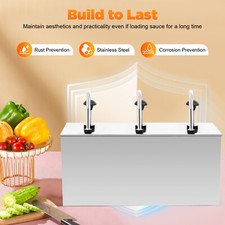 4L x 3 Saucenspender Senf Ketchup Spender Edelstahl Pump Soßenspender Dispenser