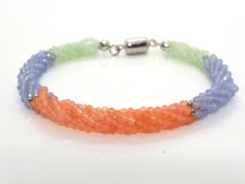 GOLDJUNGE69 * HARRY IVENS BUNTES EDELSTEIN ARMBAND ONY behandelt  925er SILBER