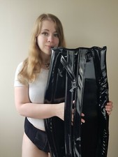 SCHWARZ PVC Spreaderhose, ERWACHSENE WINDEL, WINDEL, Kunststoffhose