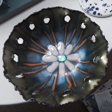 Vintage Emaille Metall Schale