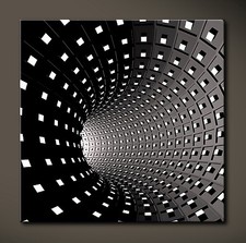 TEMPS Leinwand Bild Schwarz