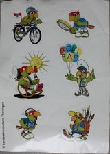 Stickerbogen POLIPAP, Polizeimaskottchen Polizei Thüringen, Aufkleber, lesen