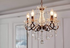 Saint Mossi Kristall Kronleuchter 5 Flammig Vintage Antik Design Hängeleuchte