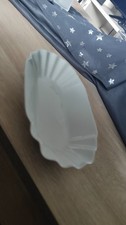 Pommes schale oval weiß aus - oval,
