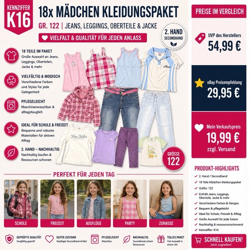 18x mädchen kleidungspaket - mÄdchen,
