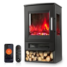 Elektrokamin Elektrischer Heizlüfter Heizofen LED Kamin Standkamin Flammen Timer