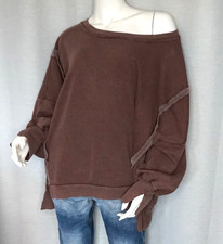 Oversized Sweater Vintage Sweat Shirt Mocha Mousse Schoko Braun 38,40,42,44 Neu