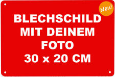 Dein Foto auf Blechschild Bild Grafik 30 x 20 cm Wunschmotiv Logo Geschenk NEU