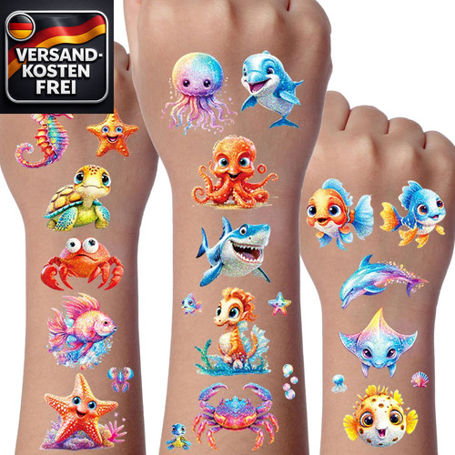 Kinder tattoo set mit - kinder, glitzer