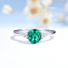 Damen Ring Silber 925 Damenring Silberring mit Smaragd Stein Geschenk für Frauen