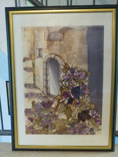 Kunstdruck Ahrweiler "Memory's 1" signiert im schwarz/goldenen Holzrahmen