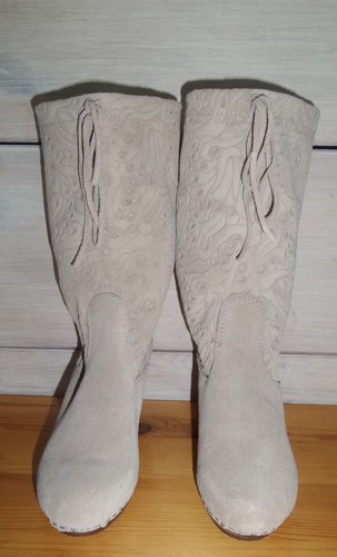 Satina wildleder stiefel - wildleder,