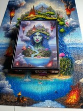 1000 Teile Puzzle Jigsaw Puzzle " Frau die die Welt kontrollier " neuwertig